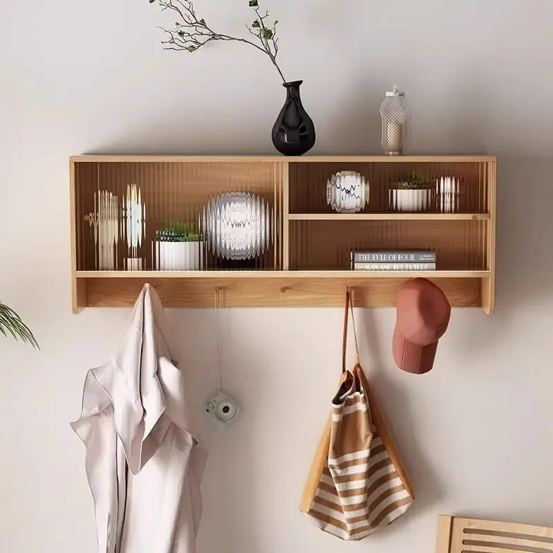 Changhong glass  wall cabinet wall-mounted solid wood wall cabinet kitchen bedroom locker hanging new model