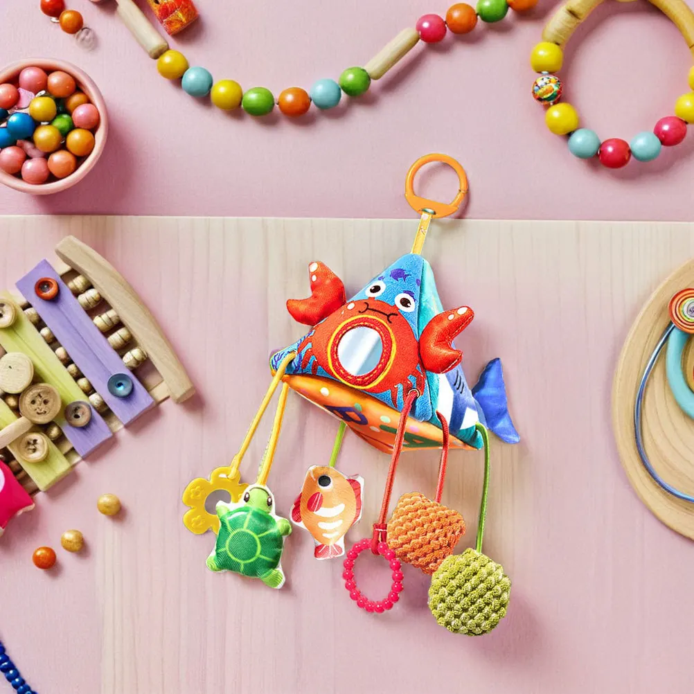 Berço do bebê sino padrão marinho carrinho pendurado chocalho clipe sensorial infantil carrilhão de vento recém-nascido berço assento cama acento
