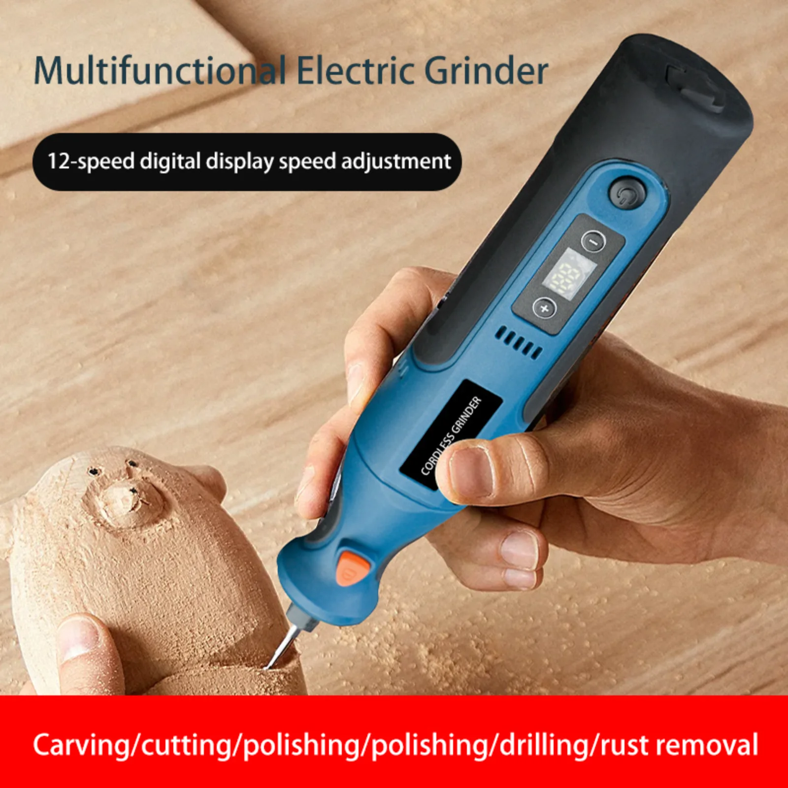 عالية الطاقة اللاسلكي الحفر الكهربائية طاحونة DC7.4V 1100mAh النجارة الحفر قلم نقش صغير الروتاري 5 أداة مجموعة للاختيار #2