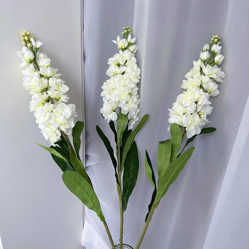 3Pcs Artificial Hyacinth Violet Flowers beautiful Long branch Silk Simulated flower For Wedding Party Home Tabel Decoration