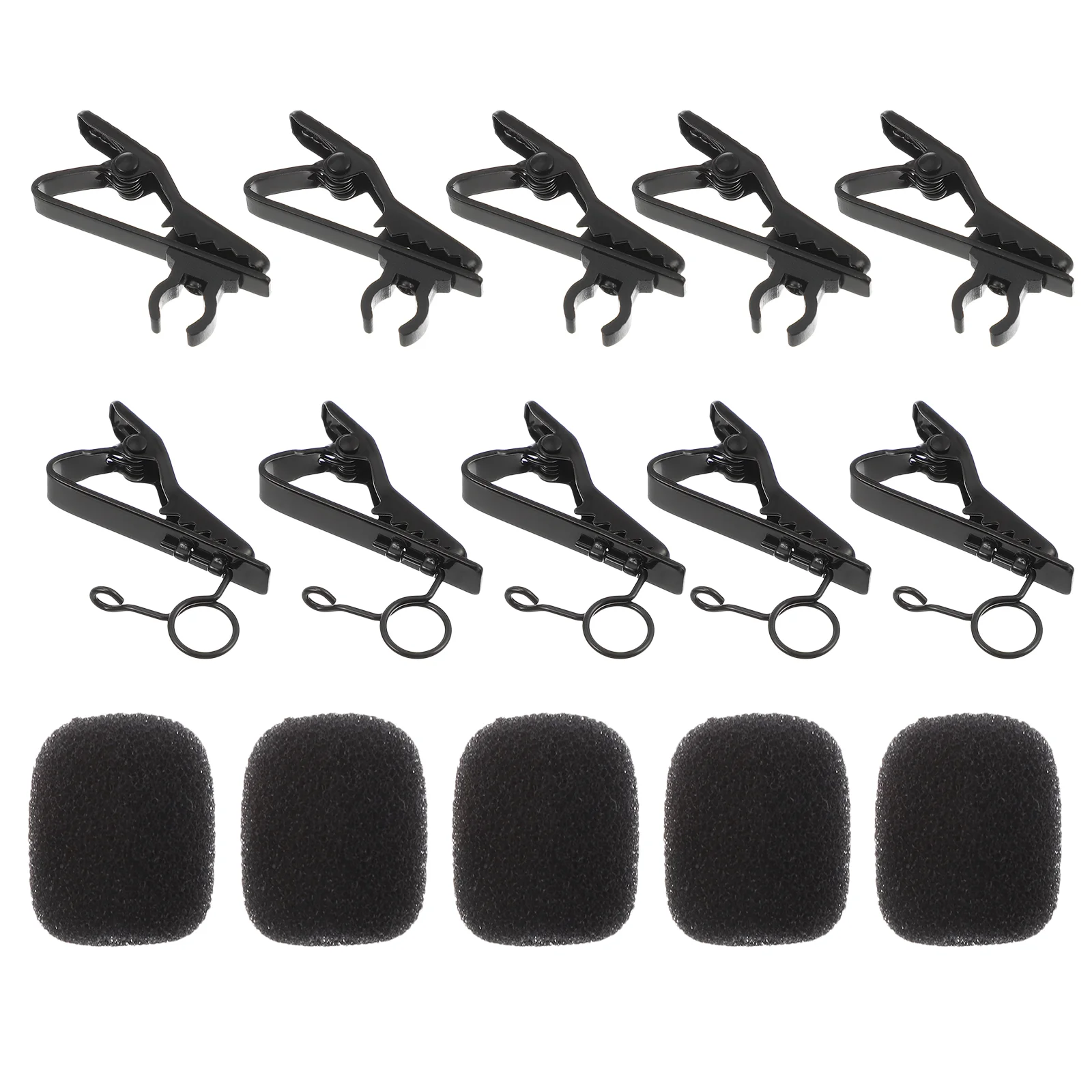 18 Pcs/set Microphone Clip Sponge Circle Clips Kit Wireless Microphones Covers Mini Tie Metal