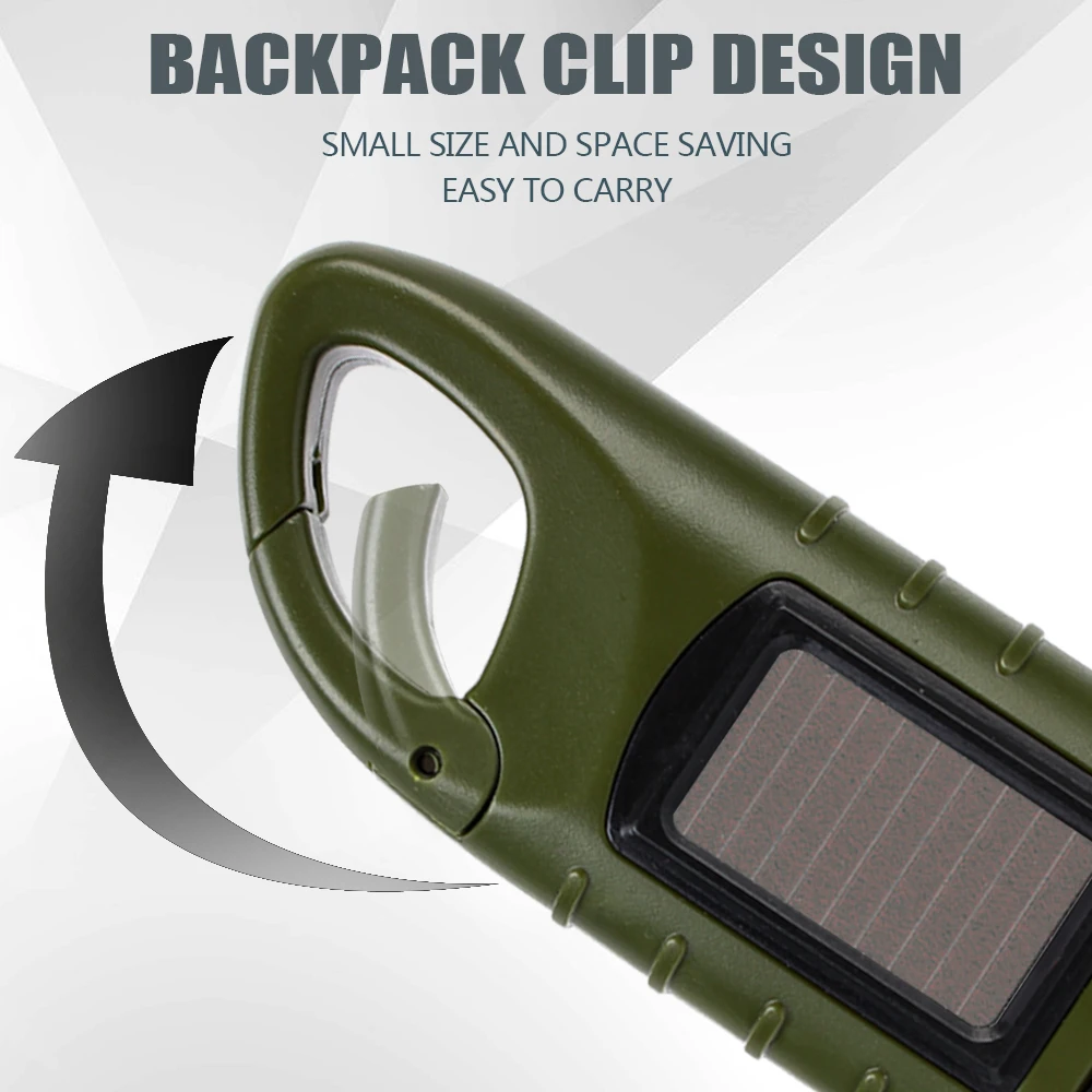 Portable for Outdoor Camping Mountaineering Torch Lantern LED Flashlight Hand Crank Dynamo Solar Power Professional Tent Light