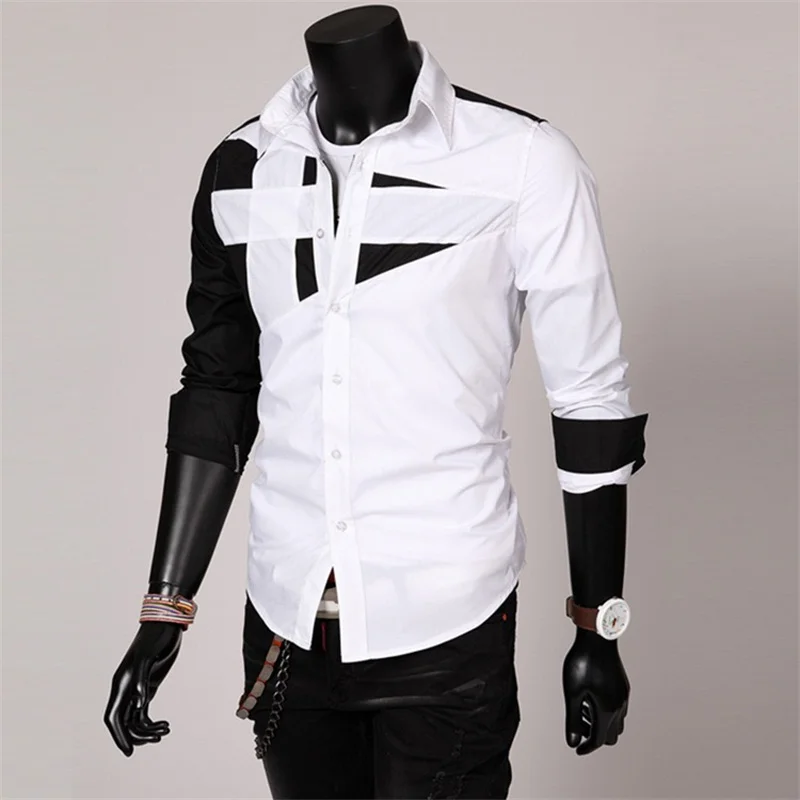 14 colors men's stylish casual formal shirts, fashion designer, business office men's long sleeve shirts, sizes XS-6XL