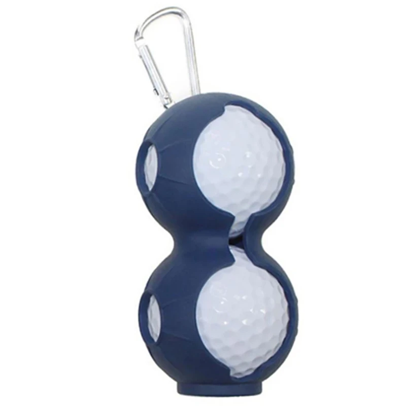 1Pcs Portable Golf Ball Protective Holder Cover Golf Ball Silicone Double Case Cover Golf Training Sports Accessories 7 Colors