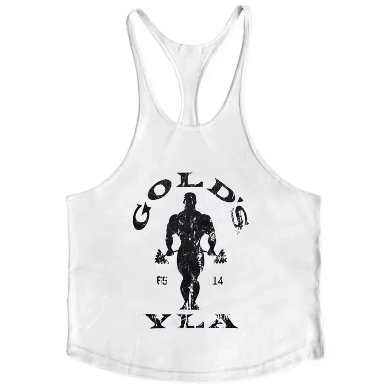 2026 Men's Gym Tank Top Bodybuilder Print Breathable Cotton Stringer Vest For Bodybuilding Weightlifting Training