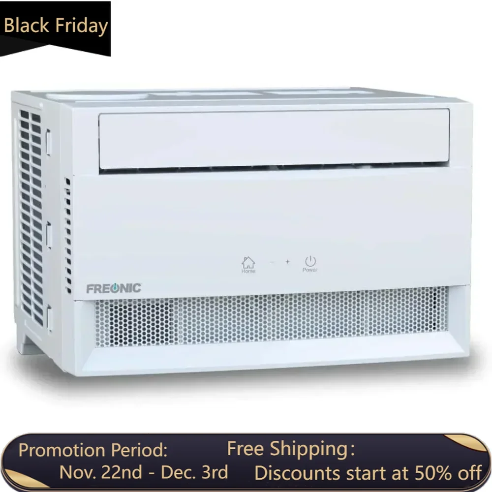 Freonic 10,000 Dehumidifier,Medium Rooms up to 450 Sq. Ft, Air Conditioner Window Unit with Remote Control in White, 10000 BTU