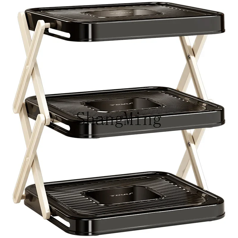 CLL kitchen preparation rack foldable multi-layer countertop side dish multi-functional storage artifact