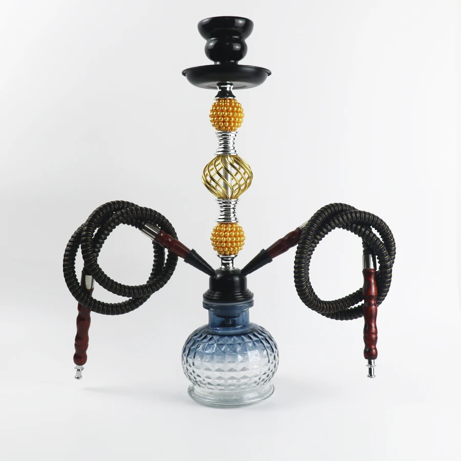 Arabian Shisha Set Medium Glass Bottle Double Hose Hookah Bar Accessories Birthday Gift