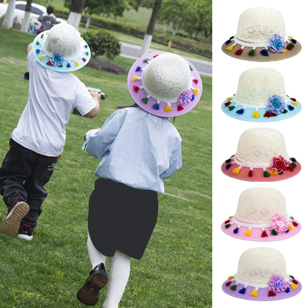 

Summer Baby Straw Hat Girls Cap Fashion Lace Bow Children Beach Cap Princess Hats Kids Caps