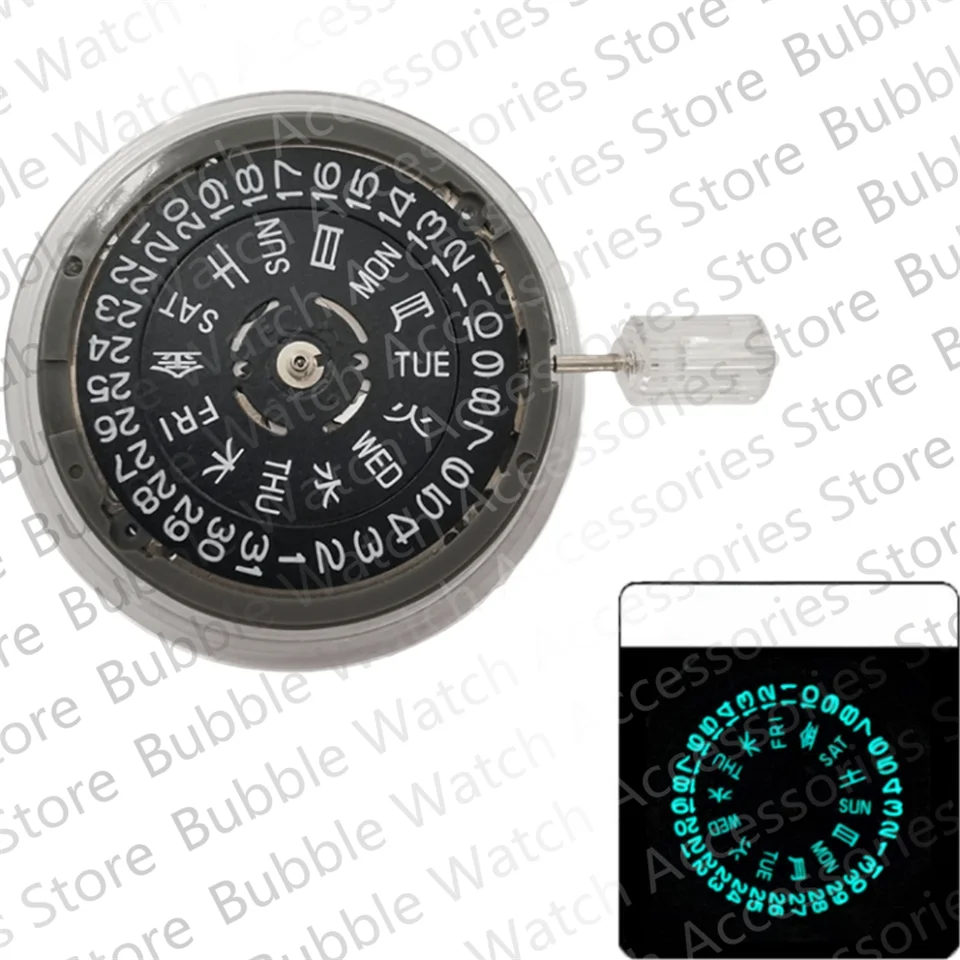 Japan NH36 Movement Black Number Blue Luminous 3H Datewheel Mod Japan NH36A Mechanical Movement instead of 4R36/7S36