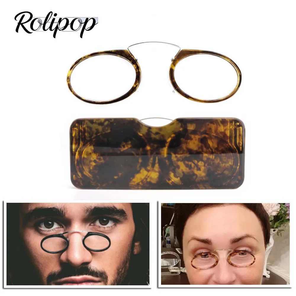 Clip Nose Mini Reading Glasses Men Women Readers Glasses Prescription Glasses Without Sideburns Pince-nez