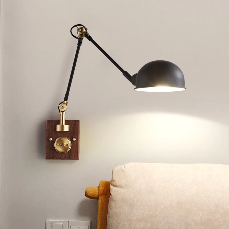 Adjustable Swing Long Arm LED E27 Wall Lamp Warm/Cold Lighting Wall-mounted Household Indoor Bedside