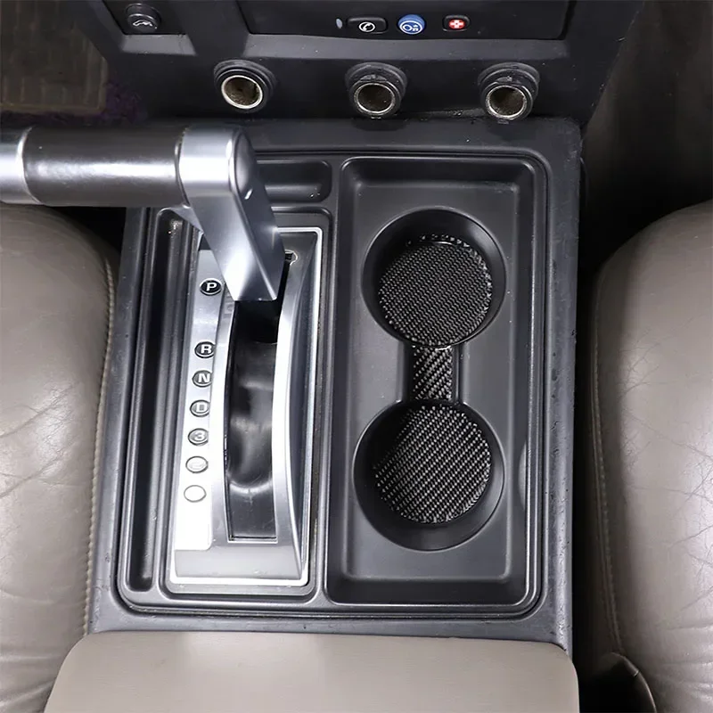 Voor 2003-2007 Hummer H2 zachte koolstofvezel auto centrale controle water bekerhouder groef pad sticker auto-interieur accessoires