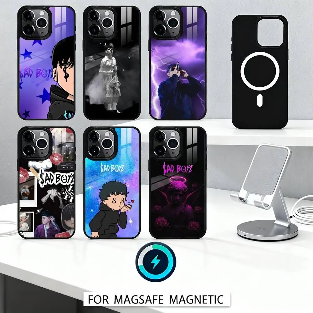 

Singer JuniorHSad Boyz-Purple Aesthetic Phone Case Magnetic For iPhone16 15 14 13 12 Pro Max For Magsafe Wireless Charging Cover