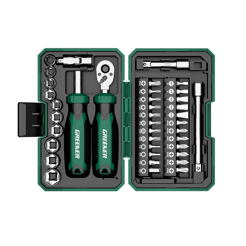 41Pcs/set Strong Magnetic Ratchet Wrench Impact Ratchet Spanners Complete Tool Professional Car Motorcycle Repair Tool Socket