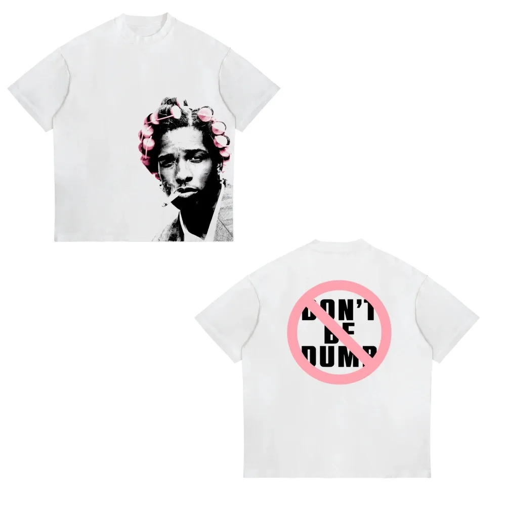 2026 New ASAP ROCKY Short-sleeved T-shirt HIP HOP High Street Men Women Gothic Tees A$AP Portrait Loose Casual Harajuku Tops