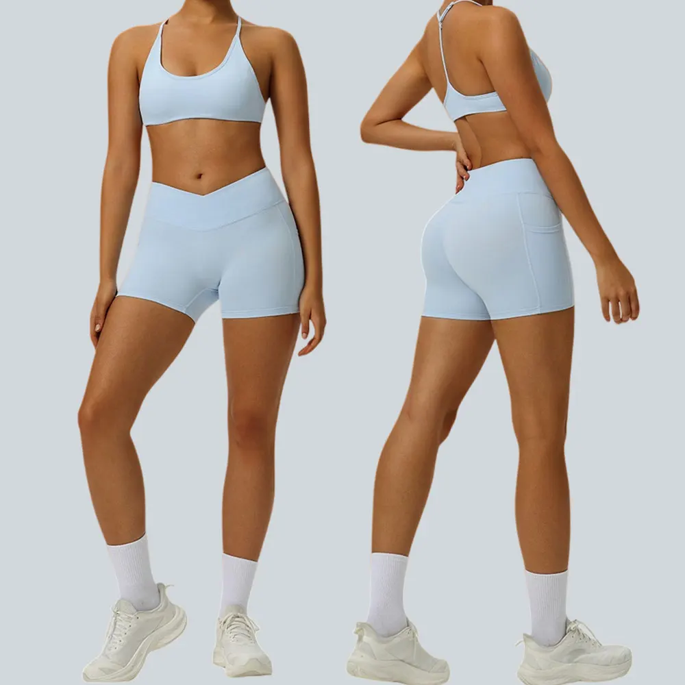 Women's Tracksuit 2 Pieces Yoga Suit Fast Dry High Waist Sports Bras Leggings Suit Push Up Yoga Vest Training Fitness Bra Sets