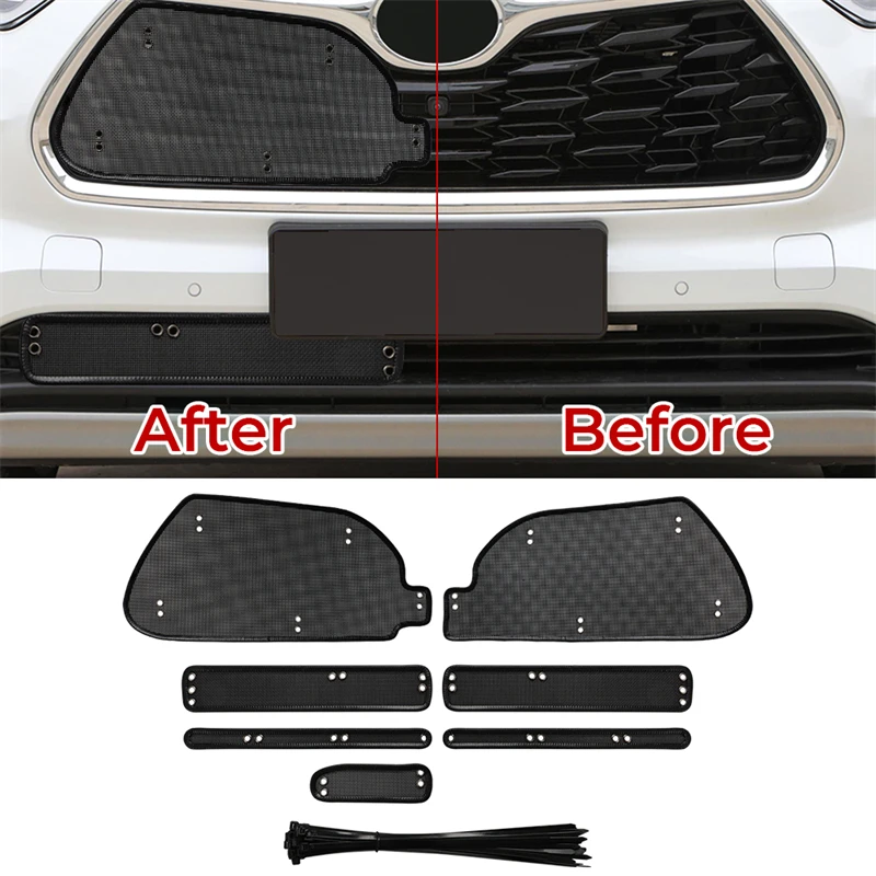 

Car Front Grille Insect Net For Toyota Highlander Kluger 2020-22 2023 2024 Screening Insert Mesh Protection Exterior Accessories