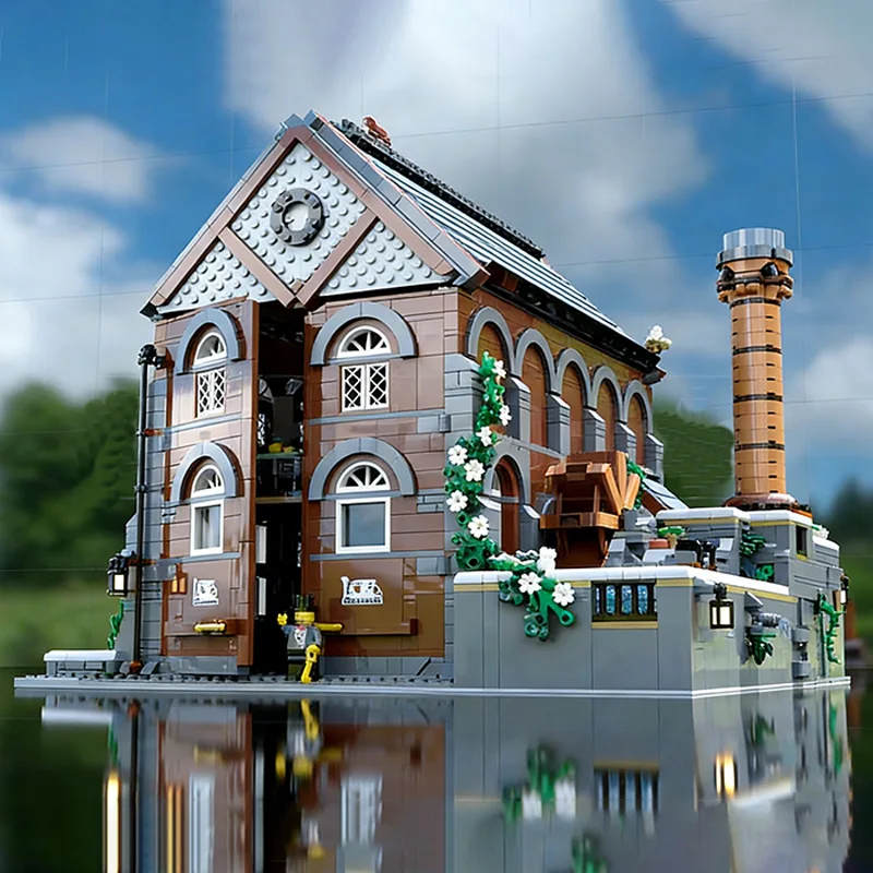 4011 ชิ้น ชุดตัวต่อเมือง City Street The PumpHouse MOC แบบประกอบเองได้ ของเล่นเสริมพัฒนาการยอดนิยม รุ่นง่ายๆ ประกอบเองได้ ของขวัญสำหรับเทศกาล