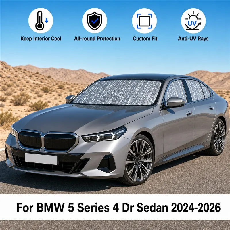For BMW 5 Series 4 Dr Sedan 2024-2026 Full Set Car Window Sunshades UV Block Privacy Heat Insulated Foldable Car Curtain