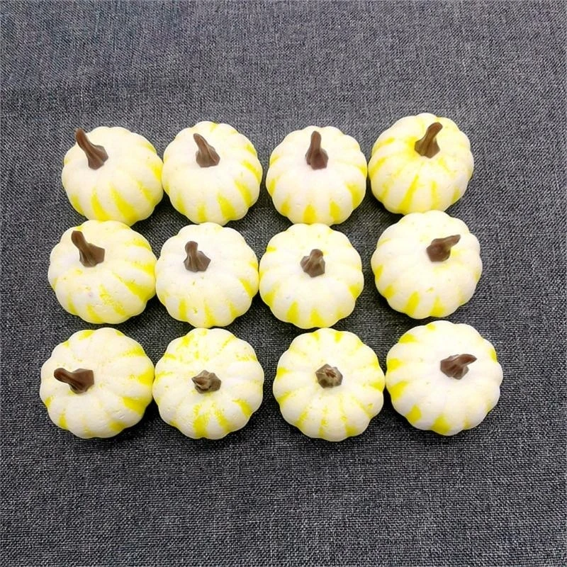 

12Pcs White Artificial Pumpkins Vegetable for for Porch Holiday Decorations