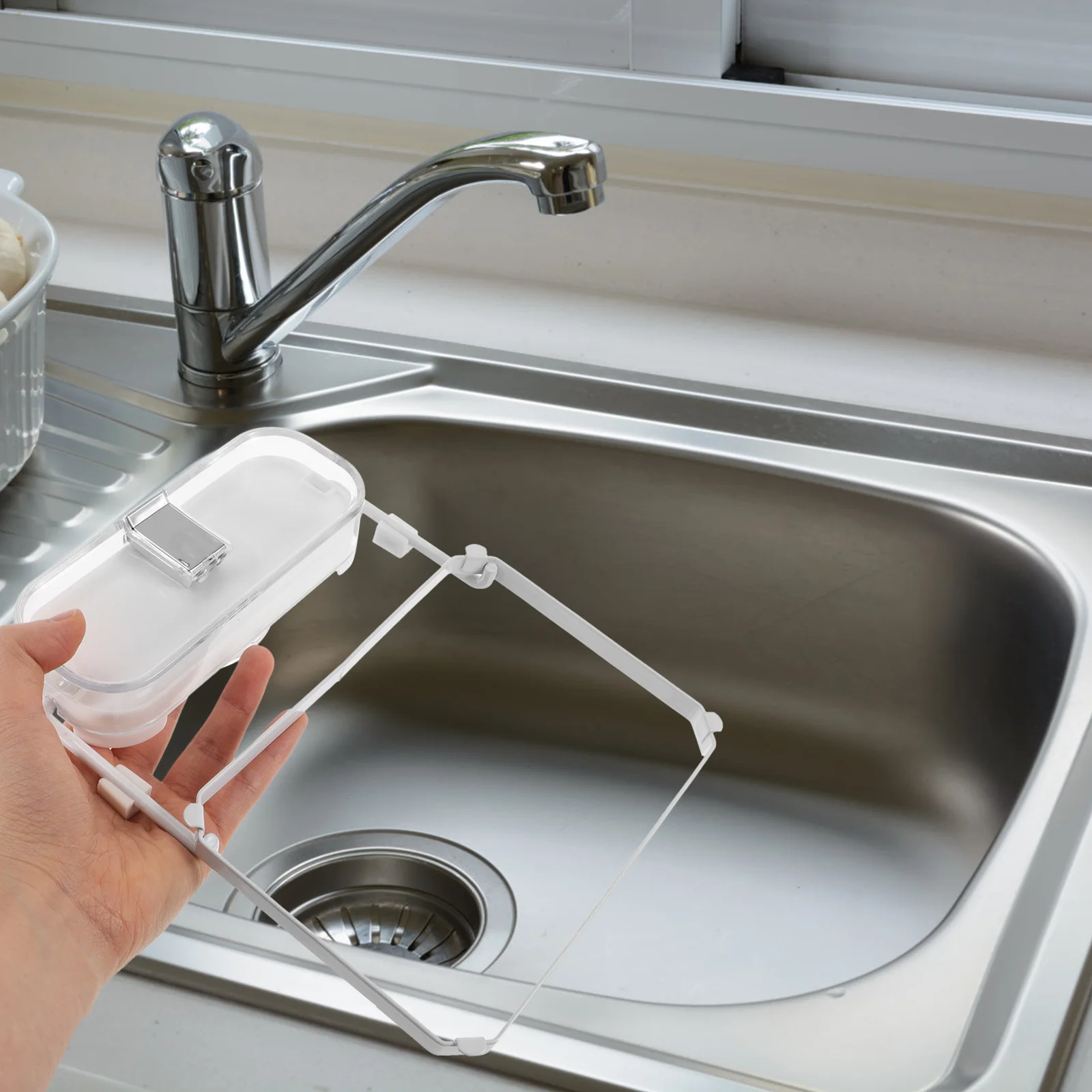 1 مجموعة بالوعة المطبخ تصفية الرف شفط كوب سهلة التركيب بقايا الطعام جامع توفير المساحة استنزاف صافي تخزين المطبخ القابل للتصرف #5