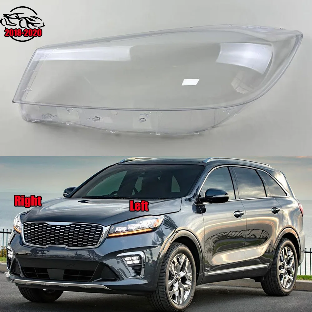 

For Kia Sorento 2018 2019 2020 Front Headlamp Transparent Cover Lampshade Lamp Shell Masks Headlight Shade Lens Plexiglass