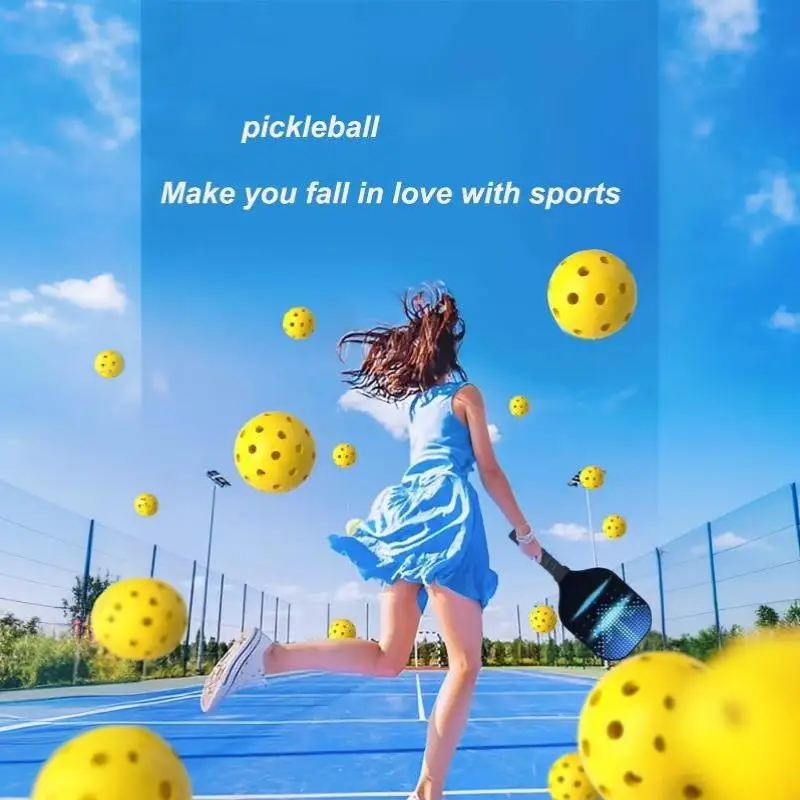 Pickleball-Bälle 12 Stück 40 Löcher Hochelastische Verschleißfeste Bälle für Outdoor-Platz Professionelles Training – Detail 3