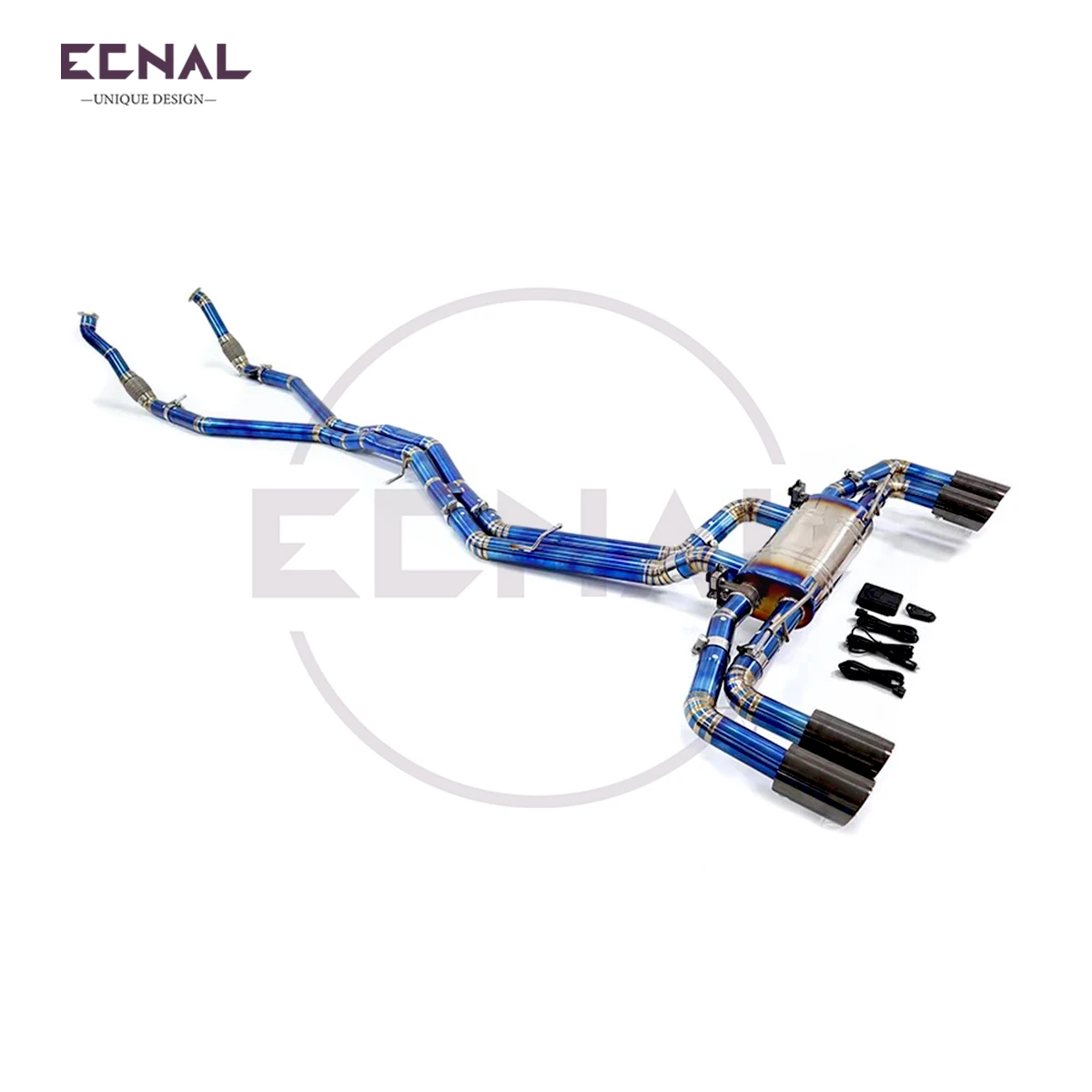 

Выхлопная система Ecnal (передняя труба и кэтбэк) для Audi SQ5 3.0T 2017-2024 из титанового сплава TC4 с клапаном и глушителем