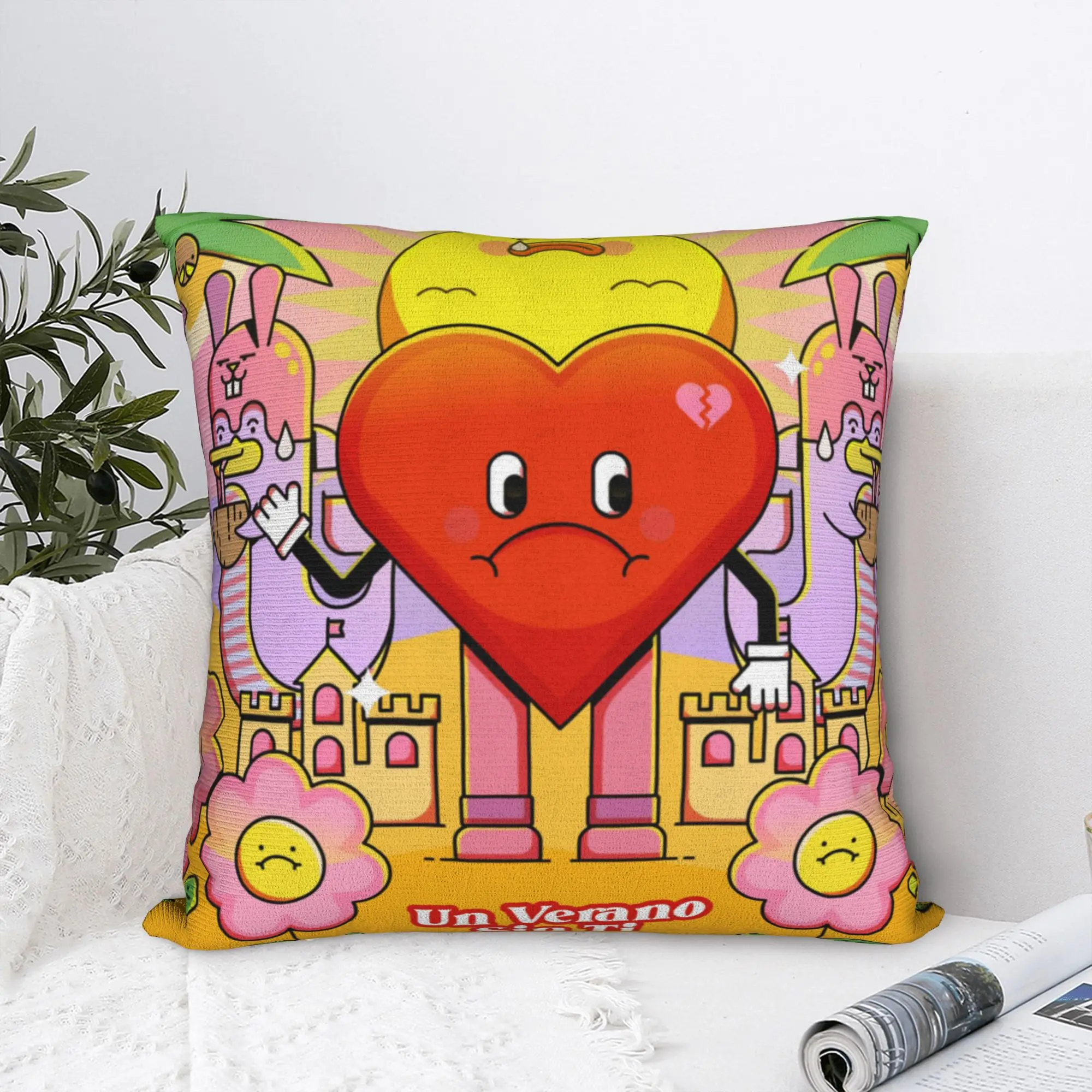 Bad Square Pillow Case Bunny Cushion Cover Customized Polyester Decorative Pillowcover for Home 18