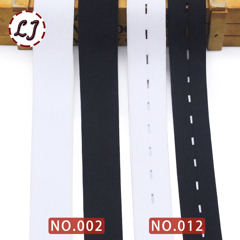 New 5 Yards 8 Yarn Black White Flat Elastic Band Rubber Band Tape For Sewing Clothing Pants Accessories Stretch Belt Ribbon Garm