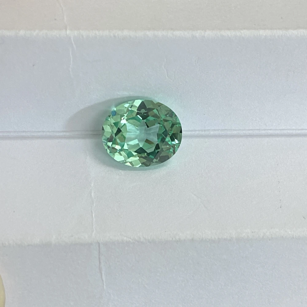 Oval Cut 10x12mm Light Vivid Green Corundum Sapphire Lab Created Loose Gemstones For Jewelry