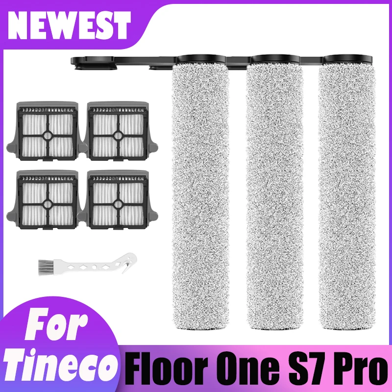

Compatible with Tineco Floor One S7 Pro Cordless Vacuum Cleaner Soft Roller Brush HEPA Filter Replacement Spare Parts Kit