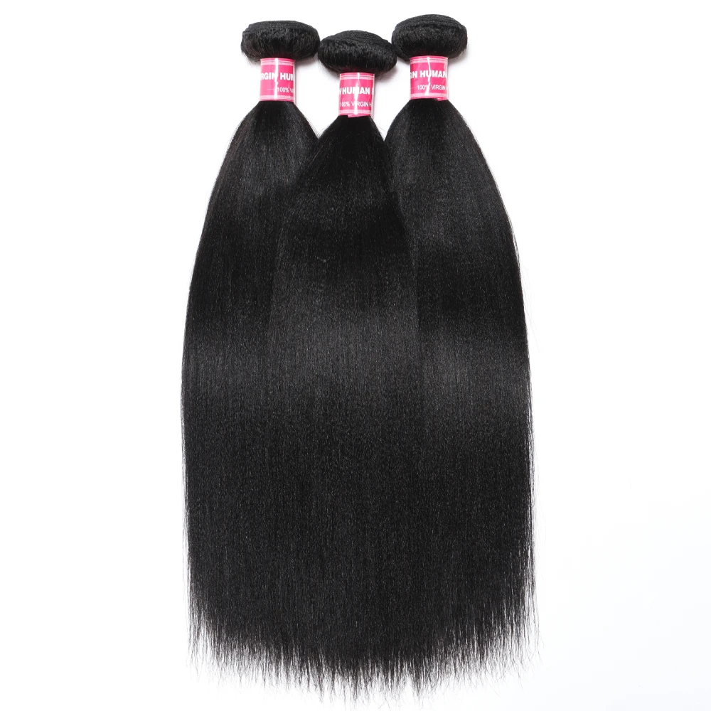UNice Light Yaki Straight Bundels Onverwerkte Virgin 100% Menselijk Haar Bundels Naai in Weeft Menselijk Haar Extensions 1/3/4 stks/partij - afbeelding 2