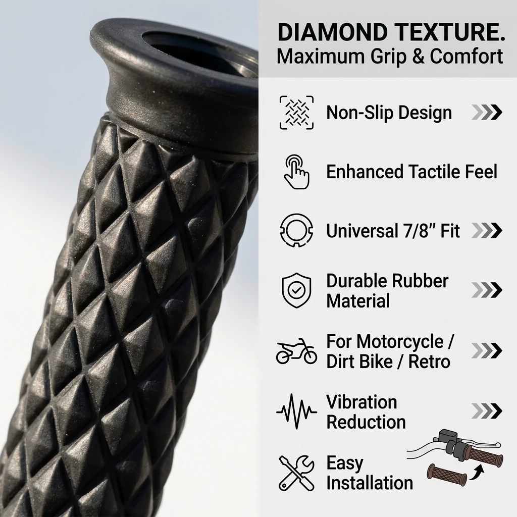Motorcycle Handlebar Grips 22mm 7/8