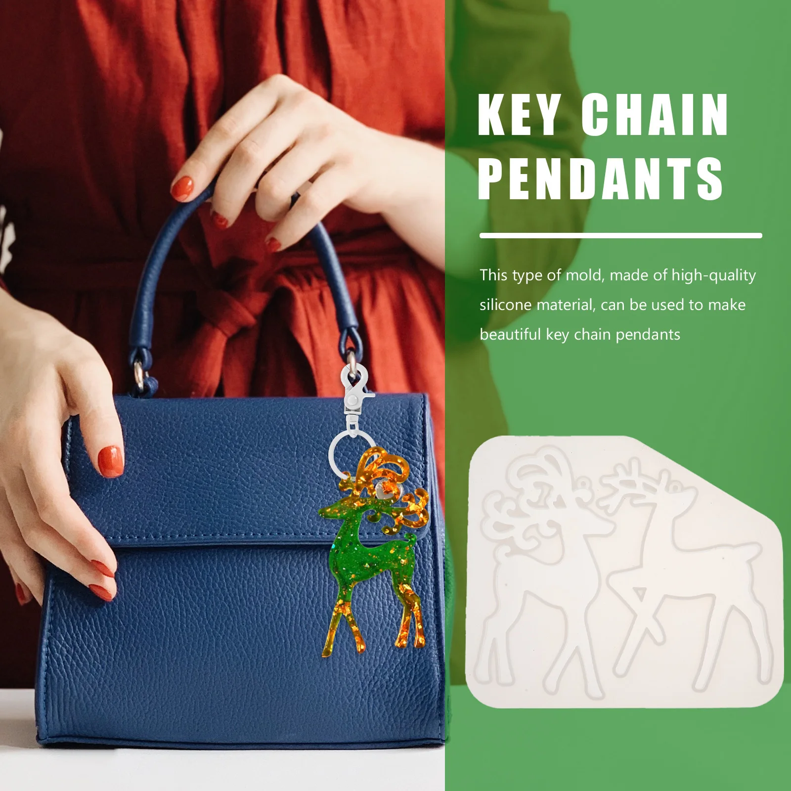 

Силиконовая форма для литья подвесок-брелоков в виде оленя, 1 шт., гибкая, для рукоделия, изготовления новогодних украшений, рождественских оленьих фигурок