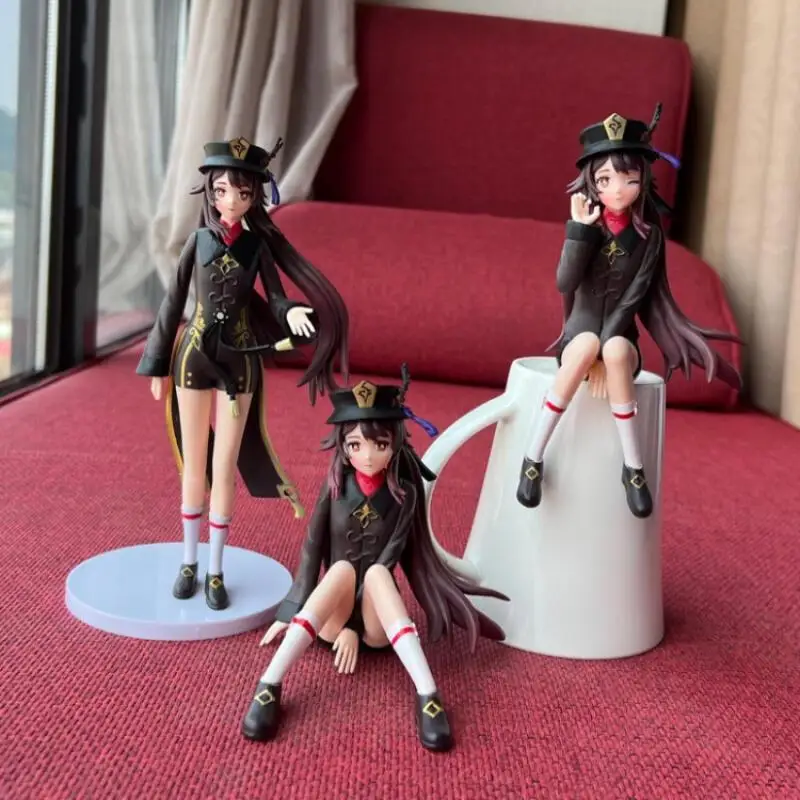 Genshin Impact Hu Tao Anime Figure Standing Sitting Noodle Press Ver Resin Model Ornament Game Peripheral Toy Stock Wholesale