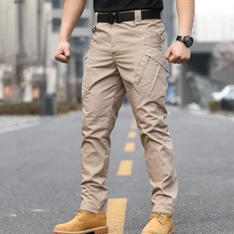 Cargo Pants Men Casual Tactical Trousers Large Side Pockets Abrasion Scratch Resistant Male Pant Outdoor Traning Hiking Pants