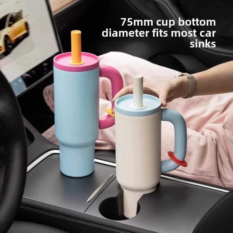 

Aesthetic Dopamine Travel Mug, 304 Stainless Steel Insulated Cup with Handle for Car, Office & Outdoor