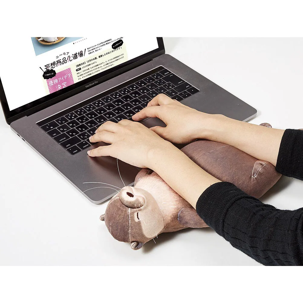 ZK30 Cute Otters Cotton Filled Pencil Case Wrist Cushion Pillow Wrist Rest Wrist Rest For Keyboard Mouse Palm Rest Otters Shape