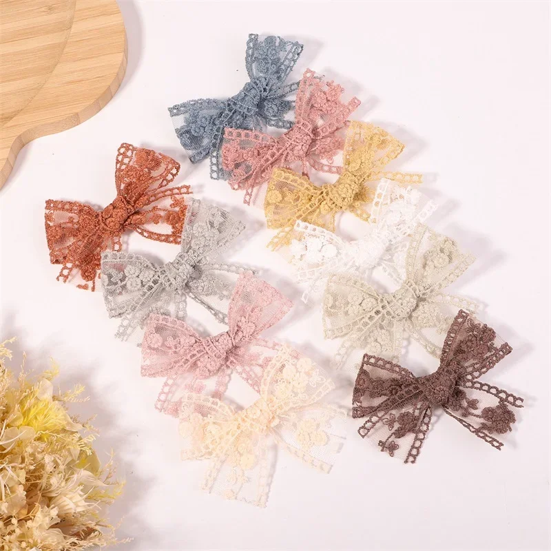 10 Colors Toddler Baby Girls Princess Hairpin Cute Lace Bowknot Hair Clips Barrettes Fully Lined Hair Accessories