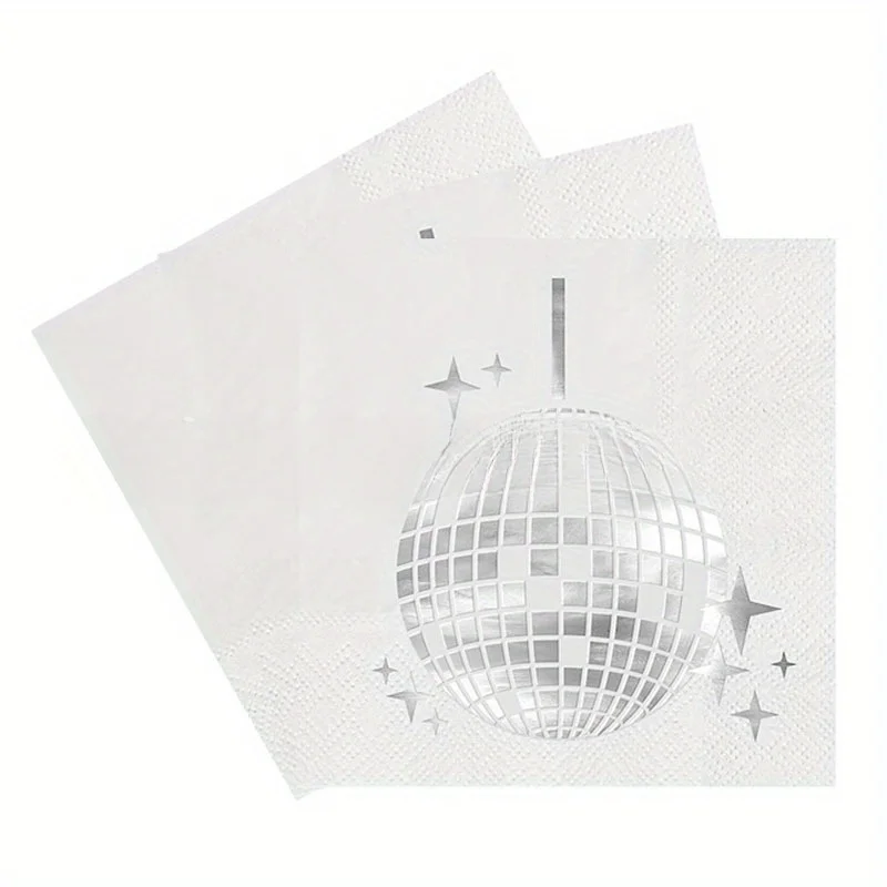 40 Stück/20 Stück 70er-Jahre-Disco-Kugel-Themen-Servietten, Einweg-Papiertücher, Handtuch für Retro, Happy Disco, Geburtstag, Hochzeit, Party-Dekoration – Detail 4