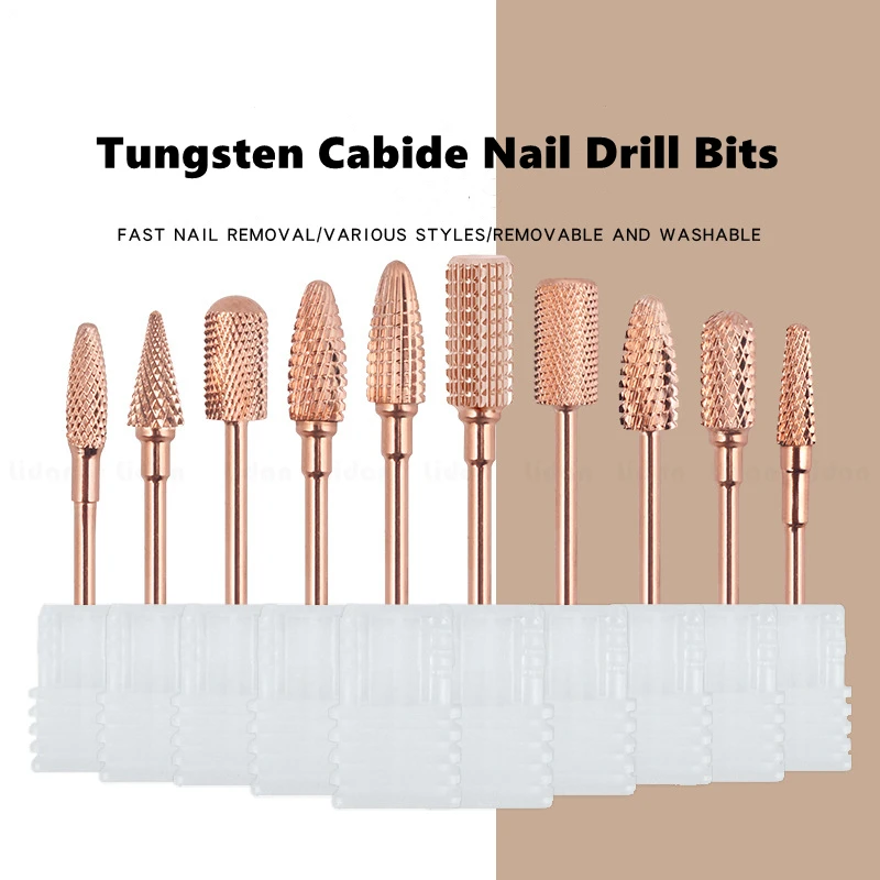 Tungsten Carbide Nail Drill Bits Remove Acrylic Poly Nail Gel Nail Polish /32 inch for Acrylic Gel Nails Cuticle Manicure