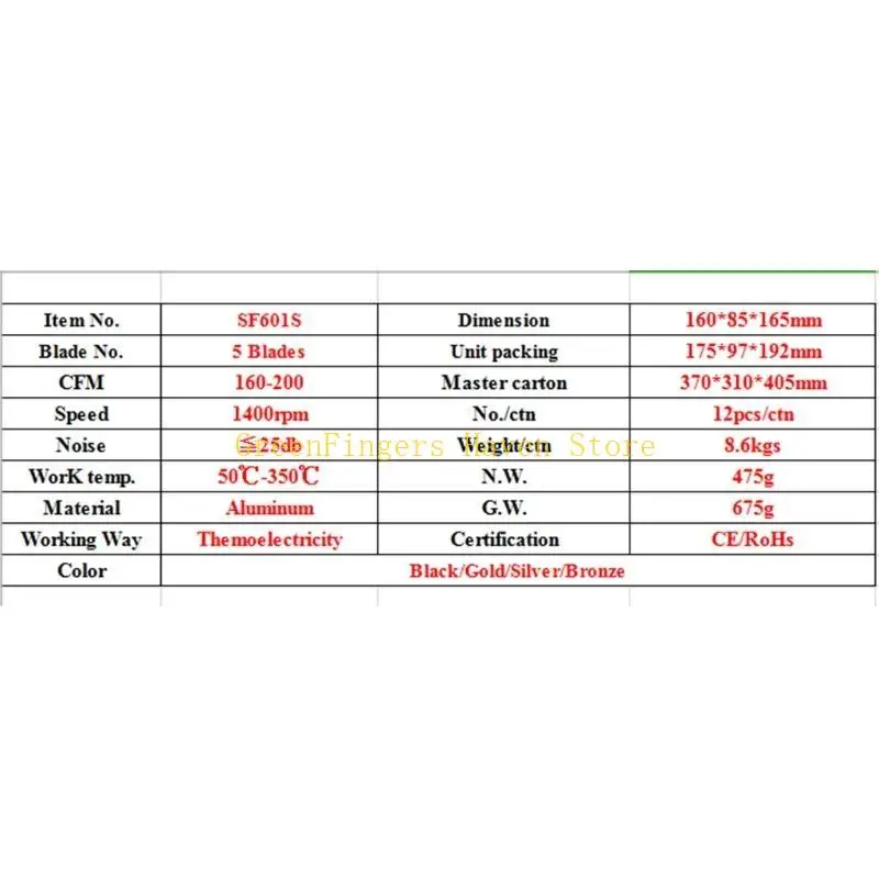 

F68D Upgrade Stove Fan 5-Blade Heat Powered Fan for Ideal Gift for Your Home Family