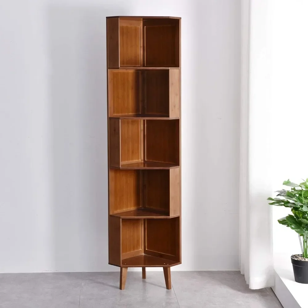 Bookcases, Industrial Cube Shelf Corner Bookshelf Display Storage Tall Multifunctional Stand for Home Office, Bookcases