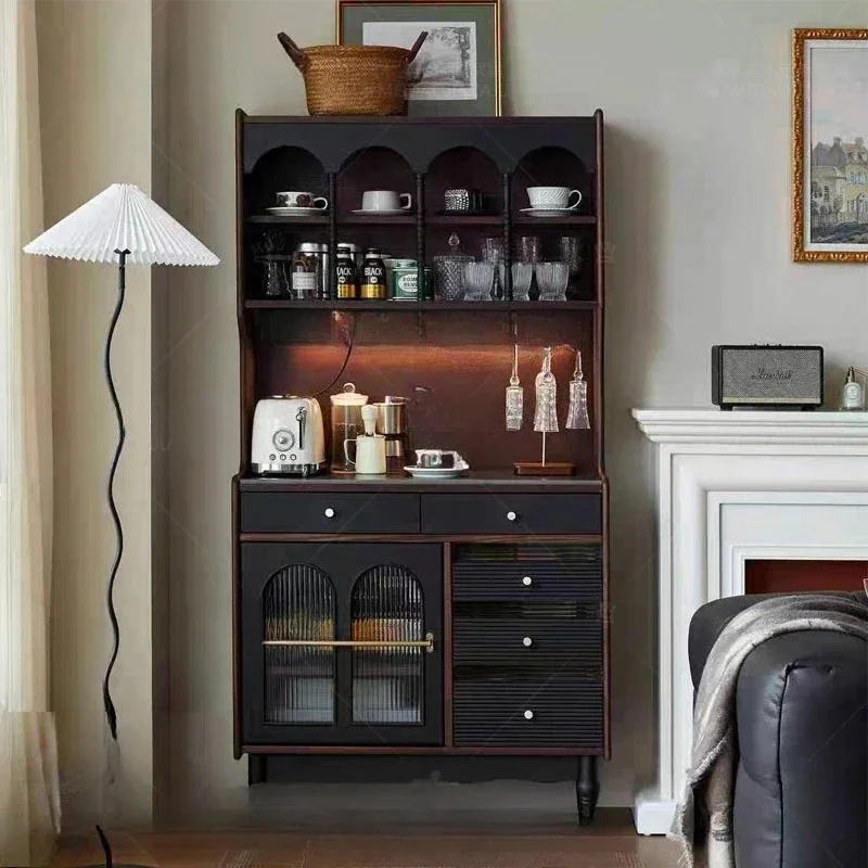 Solid Wood Dining Side Cabinet, Integrated High Cabinet, Wall Cabinet