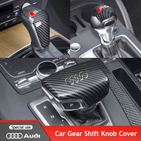 Car Gear Shift Knob Handle Cover Carbon Fiber ABS Interior Accessories For Audi Sline RS A6L Q5 A5 A4L Q7 B9 S4 S5 A7 A3 Q3 A8