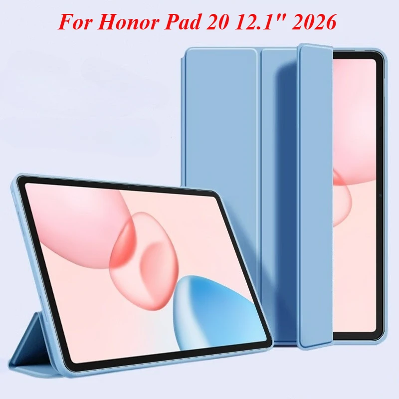 

Soft Silicone Smart Flip Tablet Case for Honor Pad 20 12.1 2026 HEY4-W09 HEY4-W19 12.1 inch