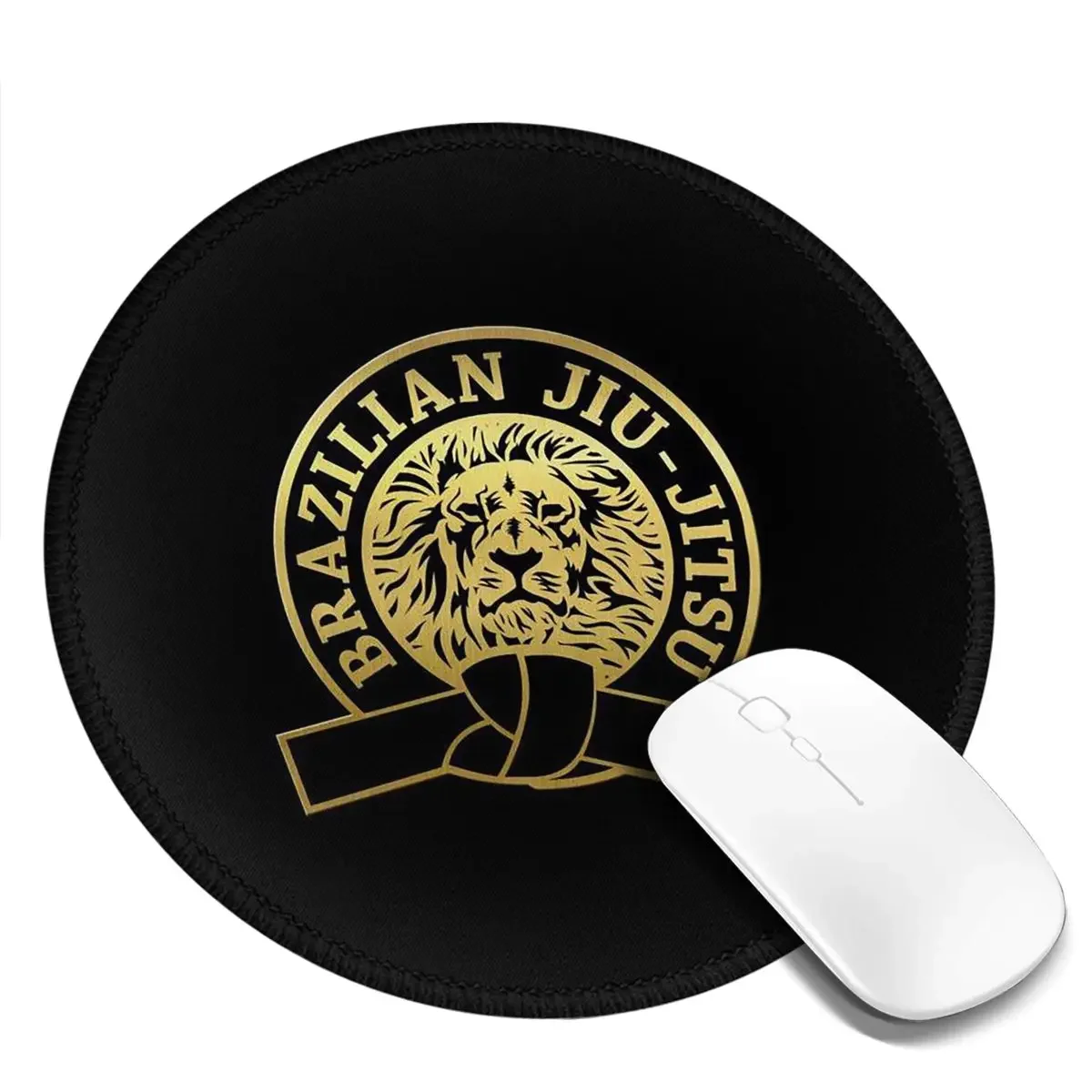 Jiu-Jitsu Warrior Japanese Bjj Gi And Black Belt Mma Round Mouse Pad Computer Keyboard Mouse Mat Gamer Laptop Desk Mat