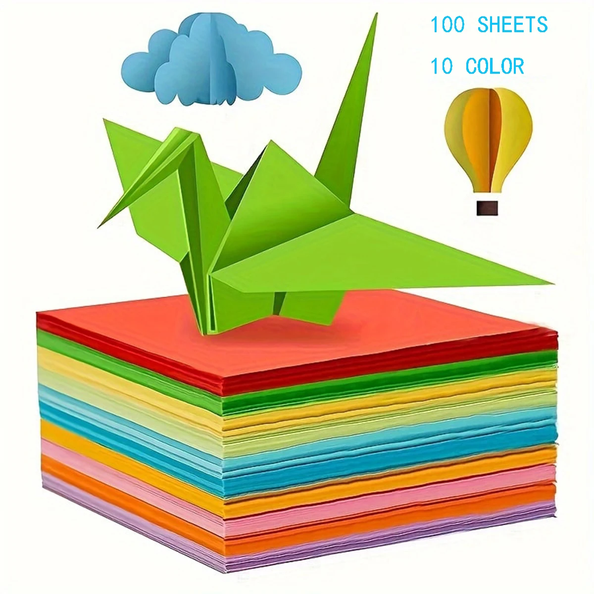 100 Sheets Of Origami Colored Paper Square Handmade Origami Crane Material Student Enlightenment Teaching Paper Learning Supplie